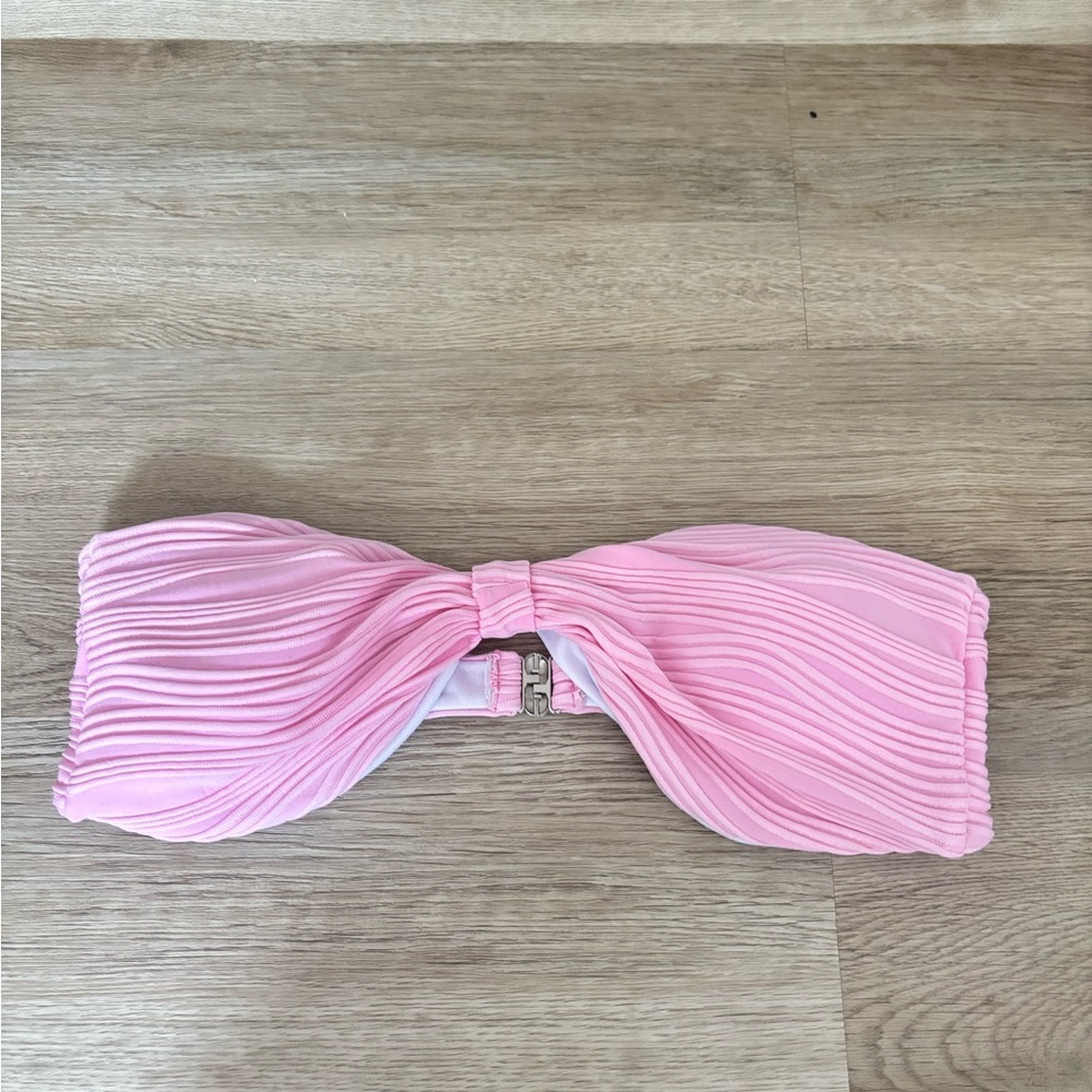 Pink Pleated Bandeau Top